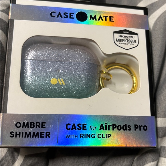 Case-Mate Glitter Ombre AirPods Pro Case with Gold Clip - Picture 1 of 3